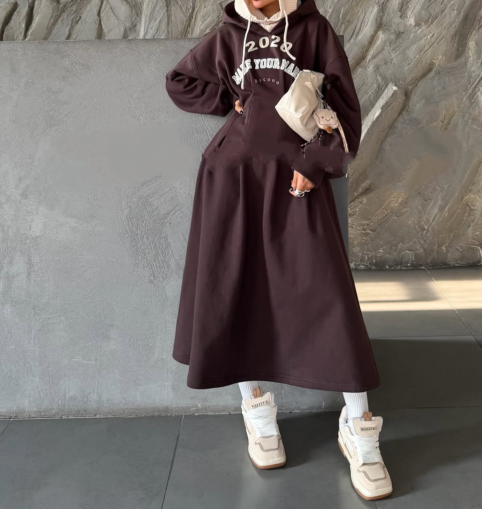 Hooded sweatshirt dress