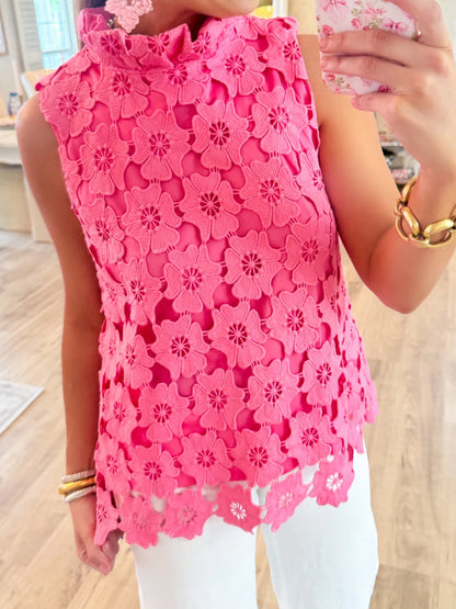 Floral Lace Sleeveless Top