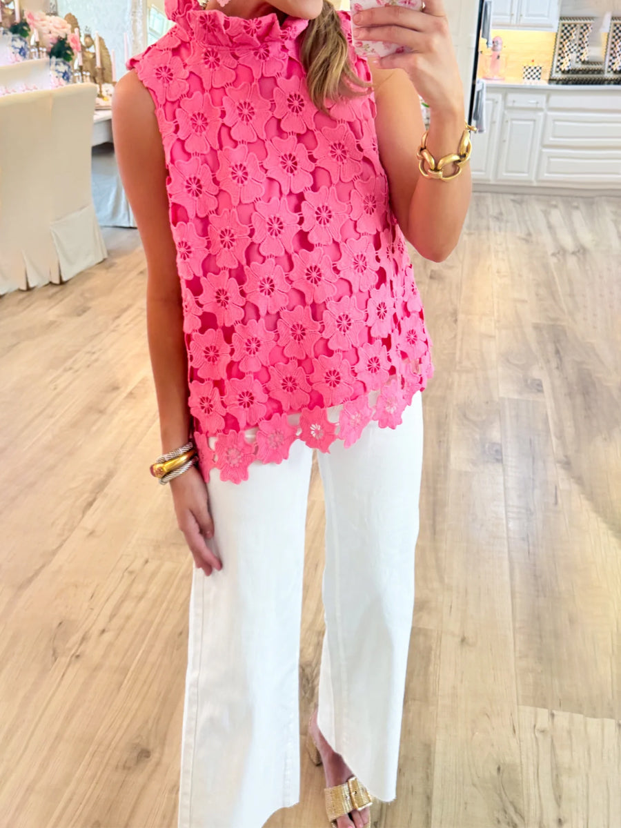 Floral Lace Sleeveless Top