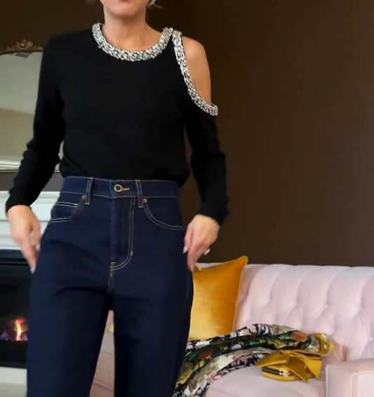 Roma Crystal-Embellished Knit Top