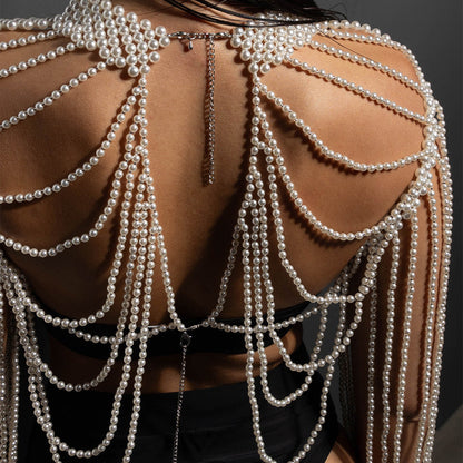 Faux Pearl Body Chain For Wedding, Dance Parties, Banquets, Fashion Show