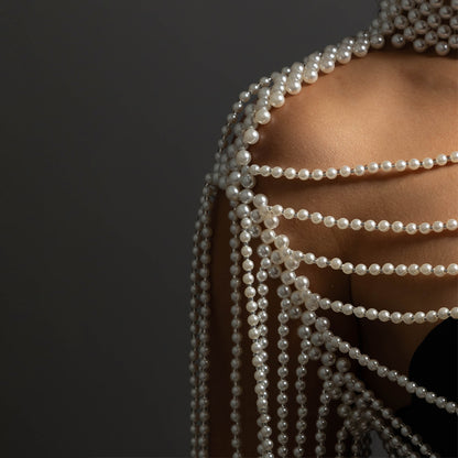 Faux Pearl Body Chain For Wedding, Dance Parties, Banquets, Fashion Show