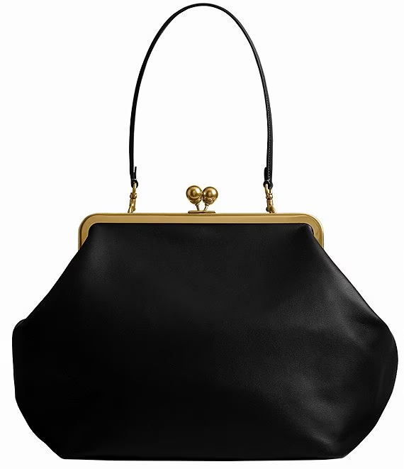 Large Kisslock Frame Shoulder Clutch Bag