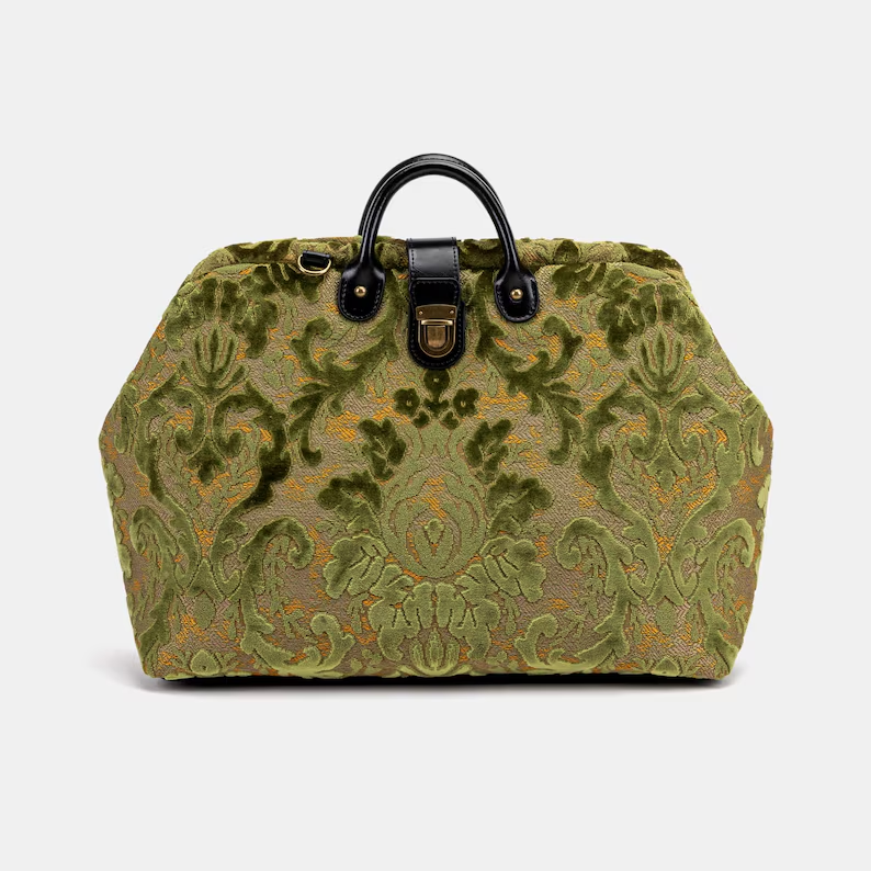 Large Suede Printed Handbag