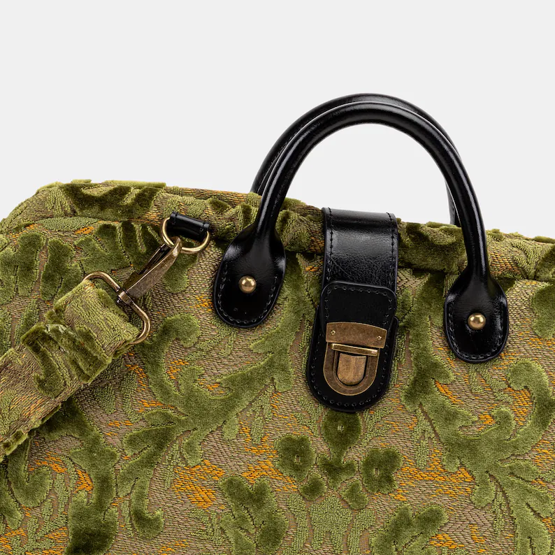 Large Suede Printed Handbag