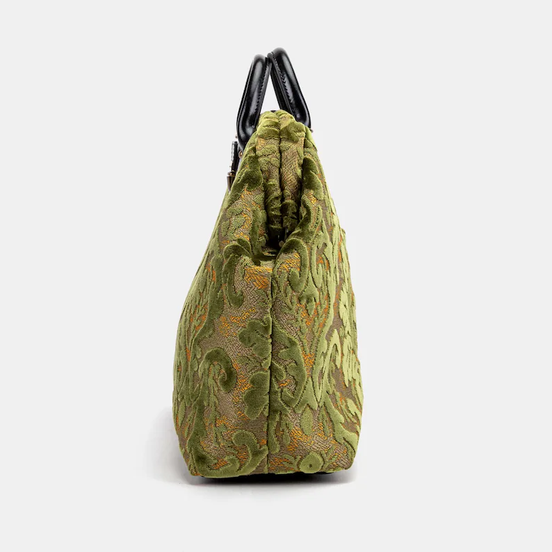 Large Suede Printed Handbag