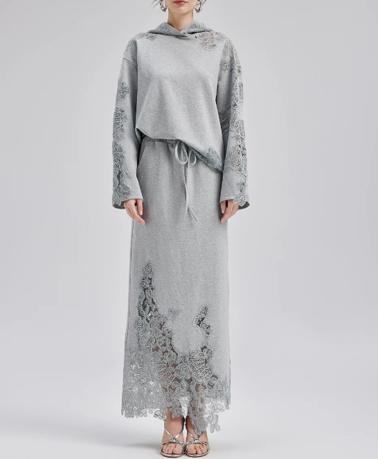 Italian Lace-Detail Knit Set