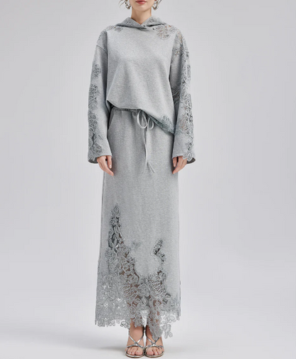 Italian Lace-Detail Knit Set