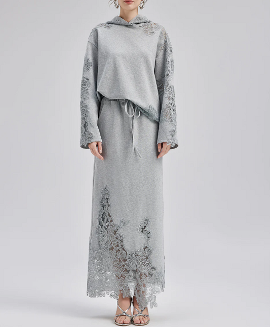 Italian Lace-Detail Knit Set