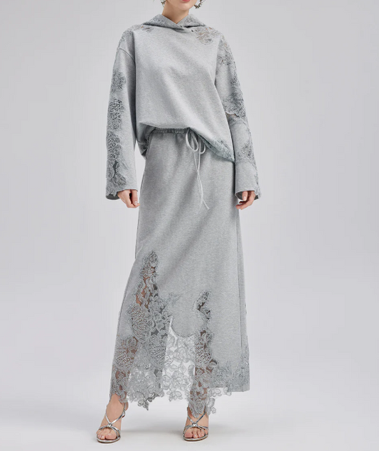 Italian Lace-Detail Knit Set