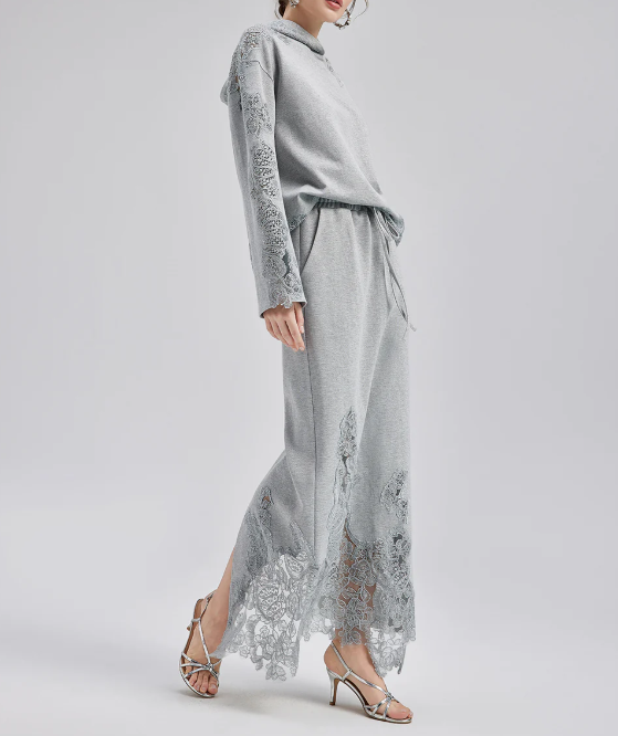 Italian Lace-Detail Knit Set