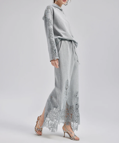 Italian Lace-Detail Knit Set