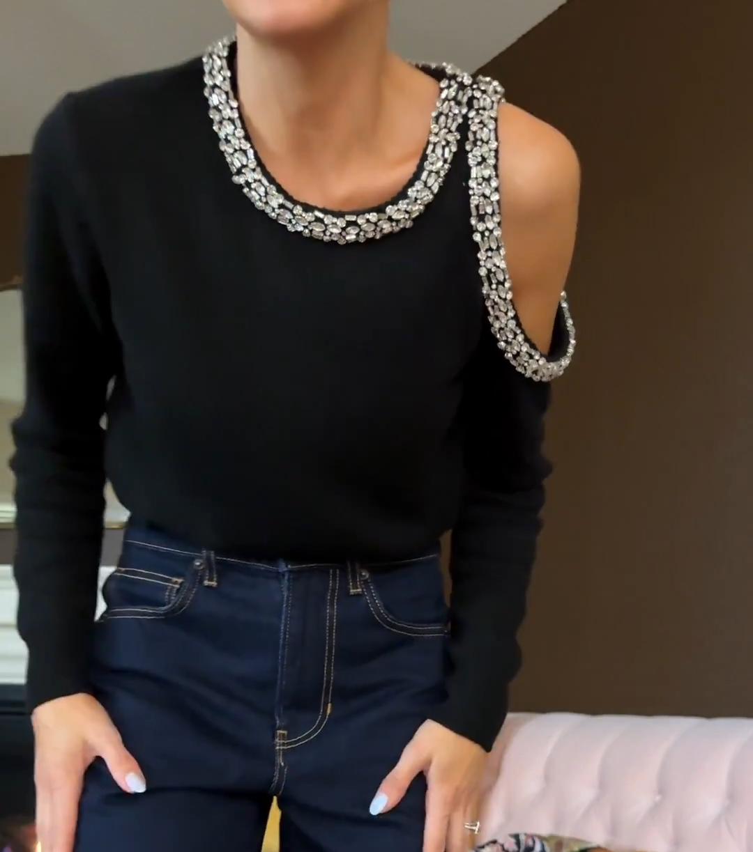 Roma Crystal-Embellished Knit Top