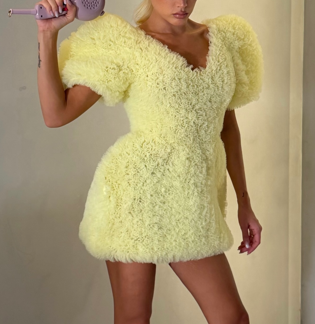 Cute pleated tulle mini dress