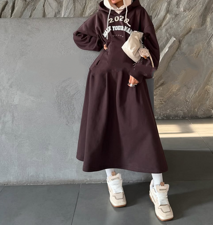 Hooded sweatshirt dress